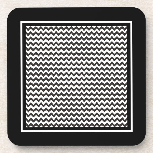 Zigzags Dessous de verre de liège, Chevrons noirs  (Devant)