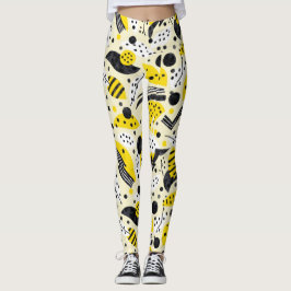 Zigzags Stripes Stippen Naadloos Patroon Leggings