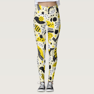 Zigzags Stripes Stippen Naadloos Patroon Leggings