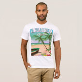 Zihuatanejo Mexican strand vakantion poster T-shirt (Voorkant volledig)