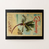 Zihuatanejo Palm Tree Vintage Travel Legpuzzel (Horizontaal)