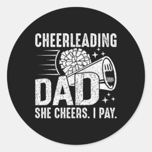 Zij Cheert Ik Betaal - Cheer Papa Cheerleading Vad Ronde Sticker