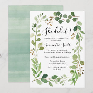 Zij deed het Groene Graduatie Uitnodiging