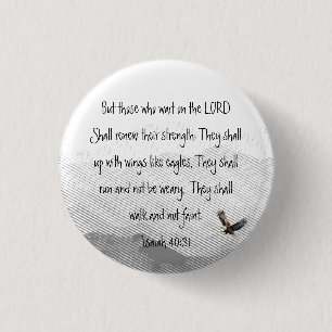 Zij Die op de Heer Wachten Adelaar Jesaja Ronde Button 3,2 Cm