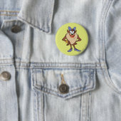 Zij-duivel in kleur ronde button 5,7 cm (In situ)