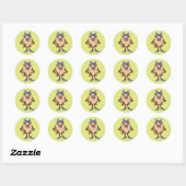 Zij-duivel in kleur ronde sticker (Vel)