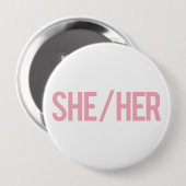 Zij/haar Buttonnen Ronde Button 4,0 Cm (Voorkant /achterkant)