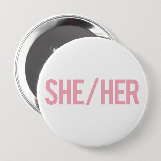 Zij/haar Buttonnen Ronde Button 4,0 Cm (Voorkant /achterkant)