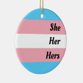 Zij haar haar transgender-trots keramisch ornament (Rechts)