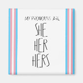 Zij/haar/haar woordvoerders Transgender Magnet Magneet (Voorkant)