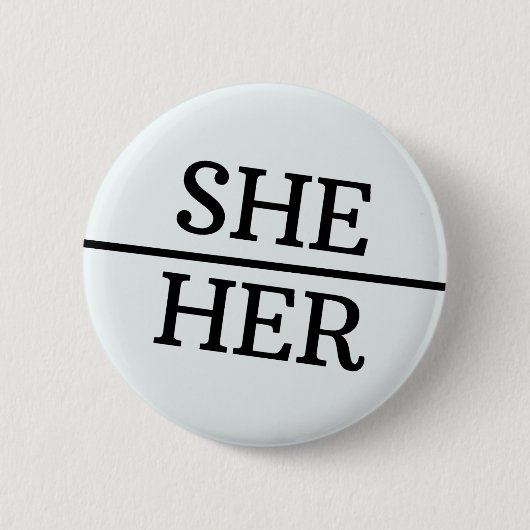 Zij/haar Ronde Button Genderdiversiteit LGTBQ Prid (Voorkant)