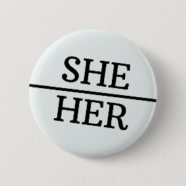 Zij/haar Ronde Button Genderdiversiteit LGTBQ Prid