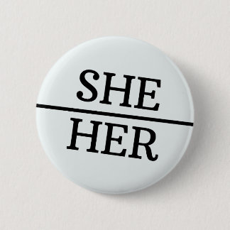 Zij/haar Ronde Button Genderdiversiteit LGTBQ Prid