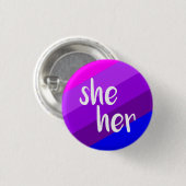 Zij/haar ronoun Badge Ronde Button 3,2 Cm (Voorkant /achterkant)