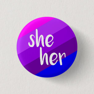 Zij/haar ronoun Badge Ronde Button 3,2 Cm