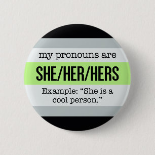 Zij/haar woordvoerders - Agender Flag Ronde Button 5,7 Cm