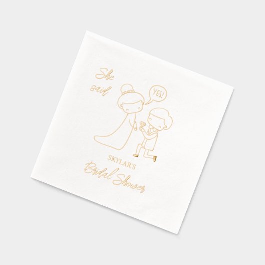 Zij Heeft Ja Gezegd Bruidsfeest Folie Servetten (Links)