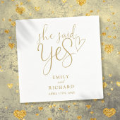 Zij Heeft Ja Gezegd Verlovingsfeestje Elegante Gou Servet