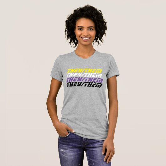 Zij/het Nonbinary Shirt van randapparaten (Voorkant volledig)