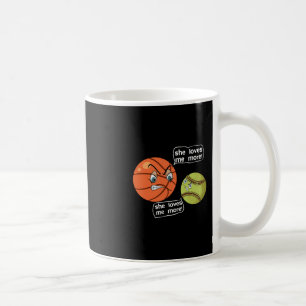 Zij houdt meer van mij, zachte schetsen koffiemok