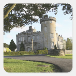 Zij-ingang van Dromoland Castle zonder mensen Vierkante Sticker