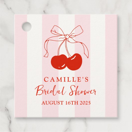 Zij is de Kers op de Brug Bruidsfeest Bedankjes Labels (Voorkant)