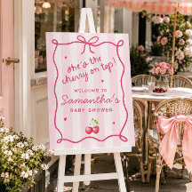 Zij is de Kers op de Top Baby Shower Welkom Bord