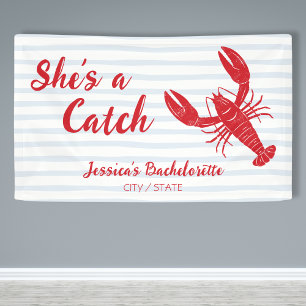 Zij is een Kreeft Bachelorette Feestje Spandoek