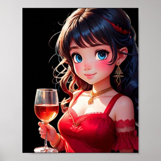 Zij is een speciale artistieke pin-up poster (Voorkant)