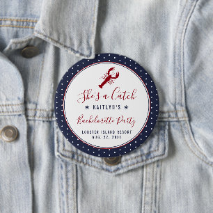 Zij is een vangst Kust Bachelorette Feestje Ronde Button 4,0 Cm