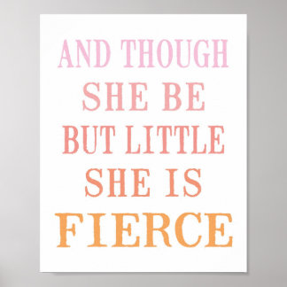 Zij is Fierce Poster Print