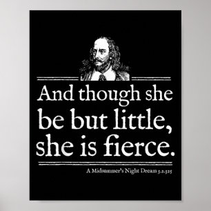 Zij Is Fierce Shakespeare Citaten T-shirt Theaters Poster