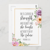 Zij is gekleed in kracht, Spreuken 31:25 Briefkaart (Voorkant / Achterkant)