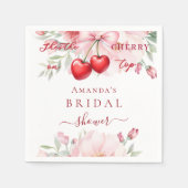 Zij is het cherry op top boog bloemen Bruidsdouche Servet (Voorkant)