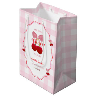 Zij Is Het Kersje Op De Taart Roze Strik Bruidsdou Medium Cadeauzakje