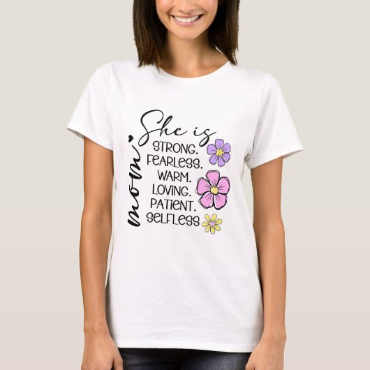 Zij is het Shirt van mama | Minimal Floral Mother (Voorkant)