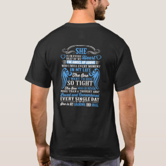 Zij is in elke slag van mijn hart mijn oma engel t-shirt