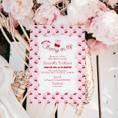 Zij is Kers op de Top Baby Meisje Shower Uitnodigi Kaart