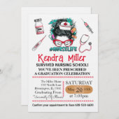 Zij is klaar om het Afstuderen van de showts te ro Kaart (Voorkant / Achterkant)