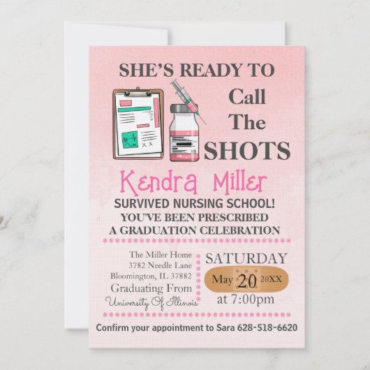 Zij is klaar om het Afstuderen van de showts te ro Kaart (Voorkant)