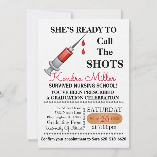 Zij is klaar om het Afstuderen van de showts te ro Kaart (Voorkant)