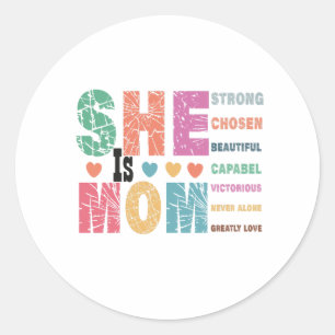 Zij is mam ronde sticker