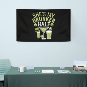 Zij is mijn dronken helft St. Patrick Matching Kop Spandoek