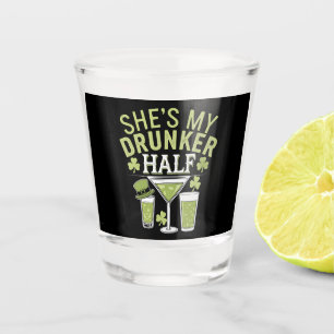 Zij is mijn dronken helft St. Patrick's Matchende Shot Glas