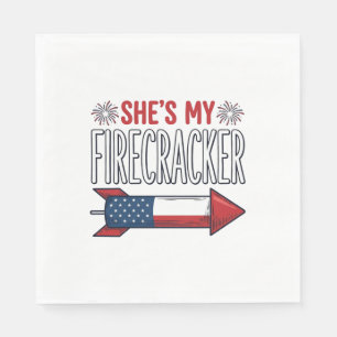 Zij is mijn vuurwerk Patriottisch koppelontwerp_1 Servet