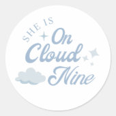 Zij Is Op Cloud 9 Bruidsfeest Favoren Ronde Sticker (Voorkant)