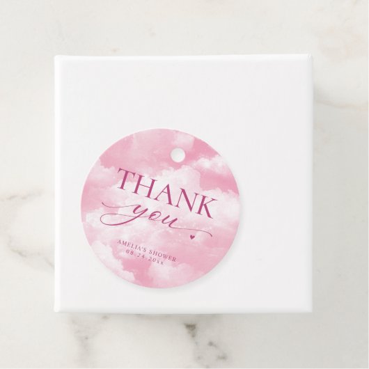 Zij is op Roze Wolken Negen Dank Je Bedankjes Labels (In situ)