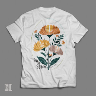 Zij is Sterk Psalm Boho Christelijke Inspirerende T-shirt