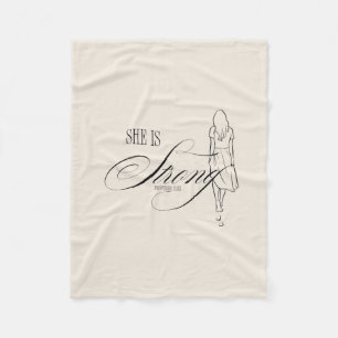 Zij is Sterk Spreuken 31:25 Fleece Deken