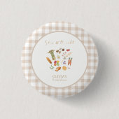 Zij is uit de markt bloem bruidsfeest ronde button 3,2 cm (Voorkant)